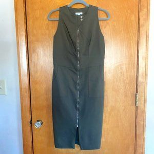 New York & Company, Army Green, Pencil Dress, Size 8, Stretch Material w Pockets